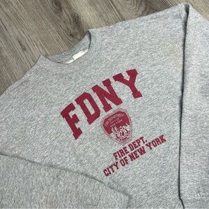 VINTAGE FDNY‎ Mens Size XL Sweatshirt Fire Department New York Fruit Of The Loom